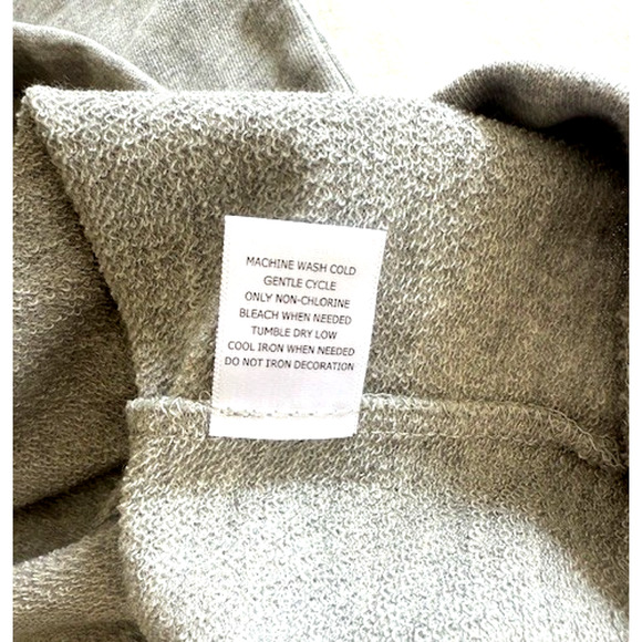 REBELLIOUS ONE ZIP BACK SWEAT SHIRT HEATHER GRAY SEQUIN SMILEY FACE SZ LARGE NEW - Picture 7 of 9